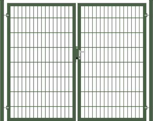 Gartentor Premium (schwer) zweiflügelig - Moosgrün