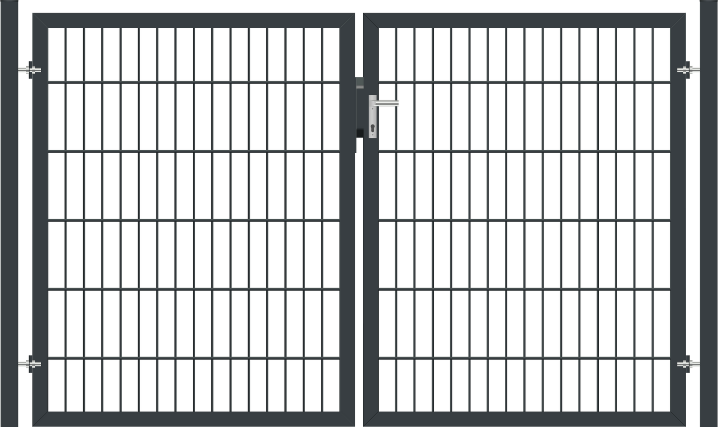 Gartentor Premium (schwer) zweiflügelig - Anthrazit