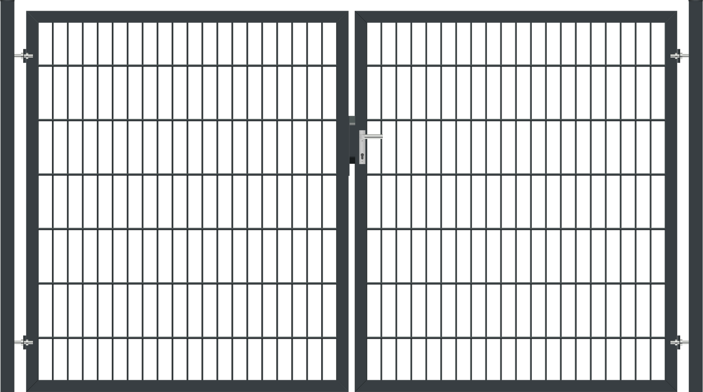 Gartentor Premium (schwer) zweiflügelig - Anthrazit
