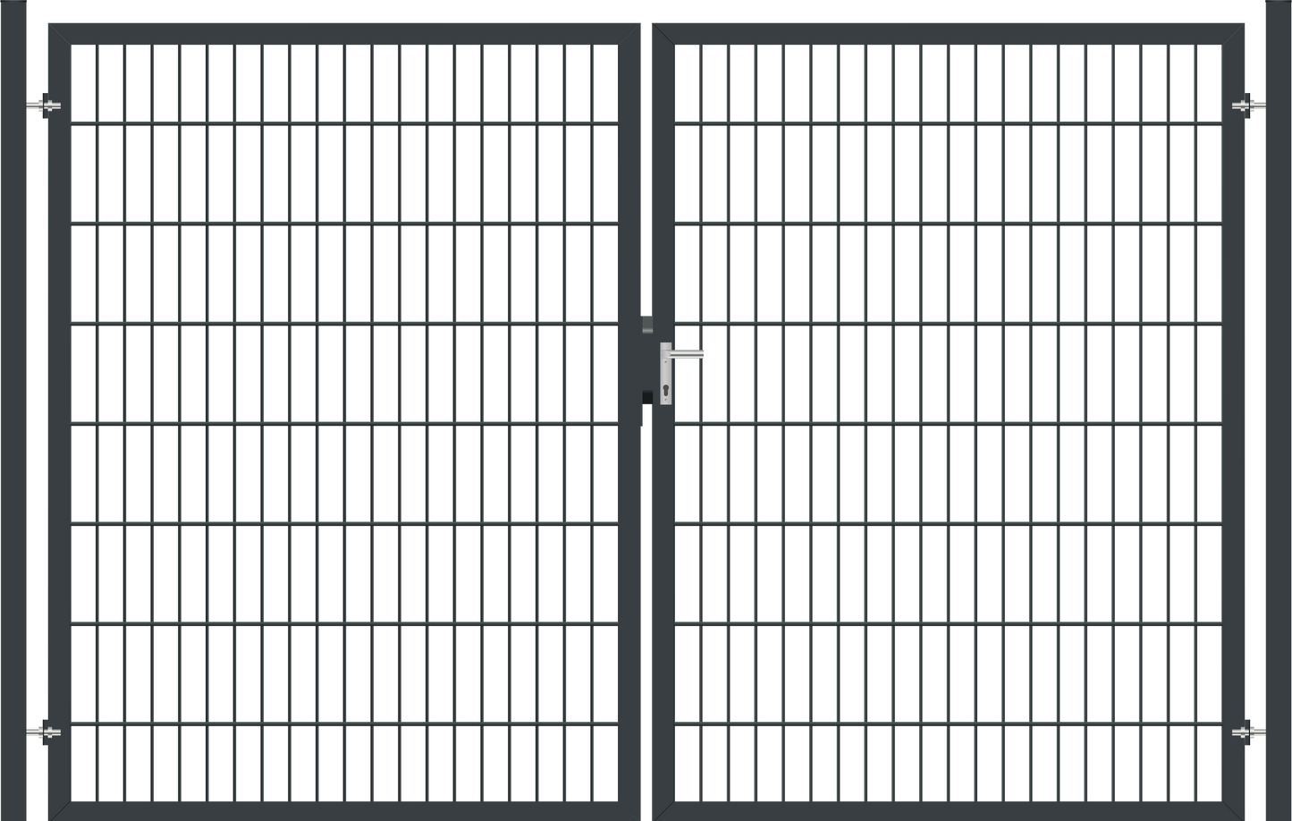 Gartentor Premium (schwer) zweiflügelig - Anthrazit