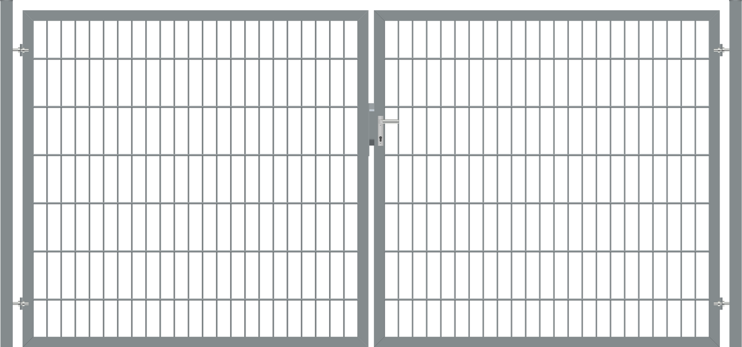 Gartentor Premium (schwer) zweiflügelig - Feuerverzinkt