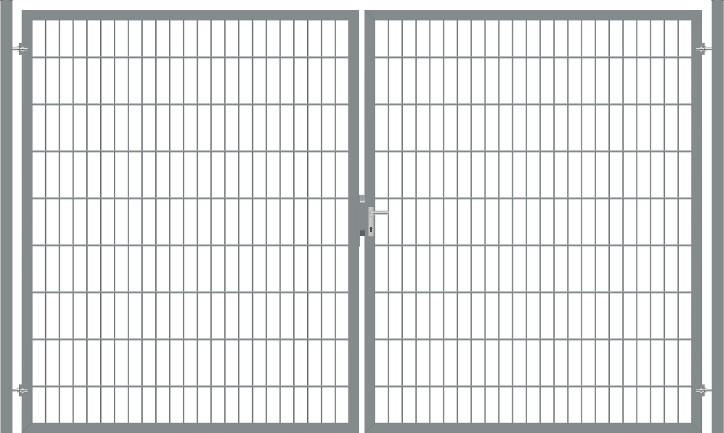 Gartentor Premium (schwer) zweiflügelig - Feuerverzinkt