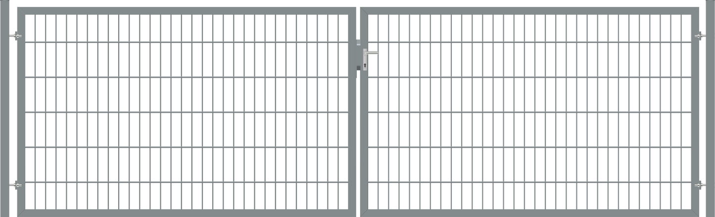 Gartentor Premium (schwer) zweiflügelig - Feuerverzinkt