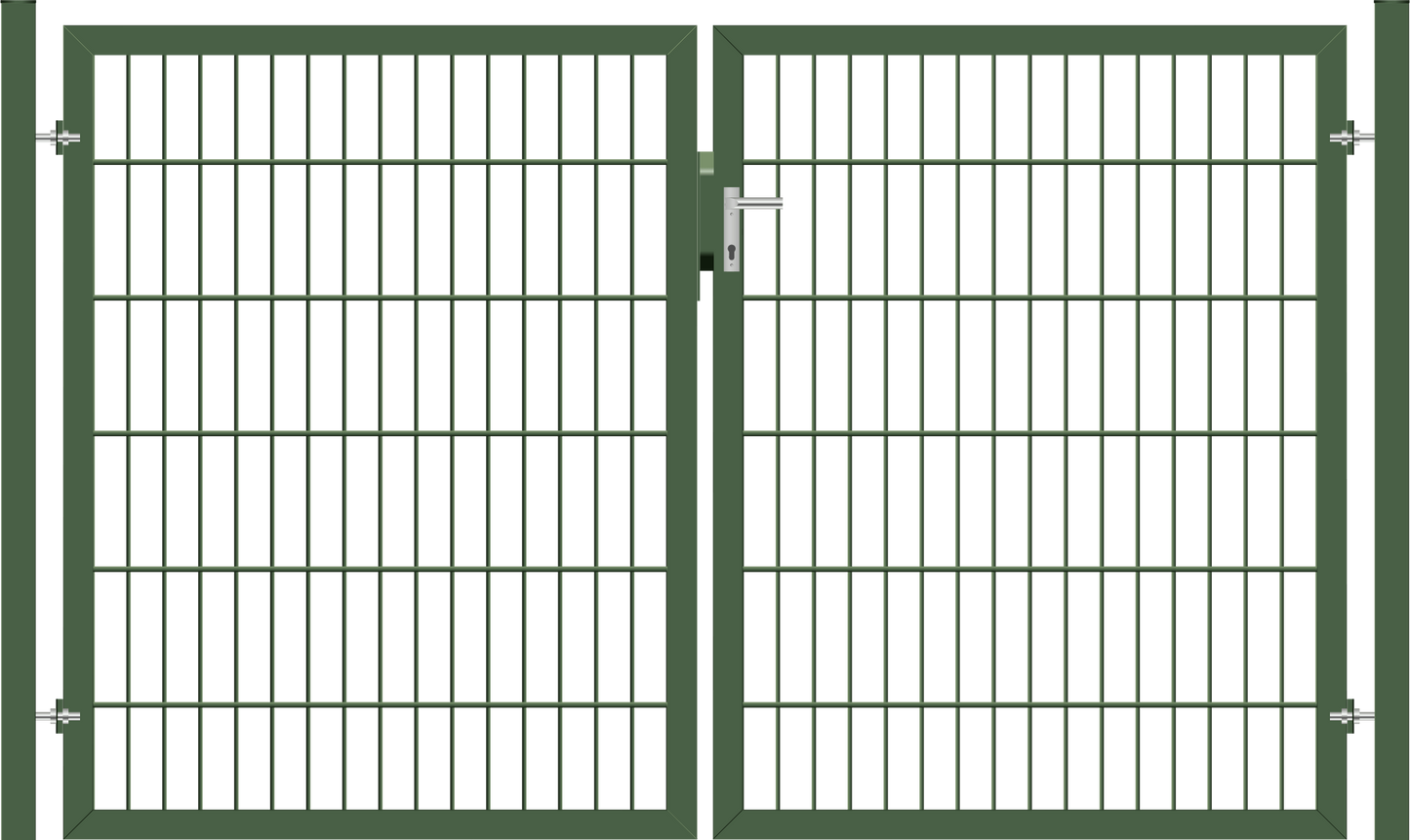 Gartentor Premium (schwer) zweiflügelig - Moosgrün