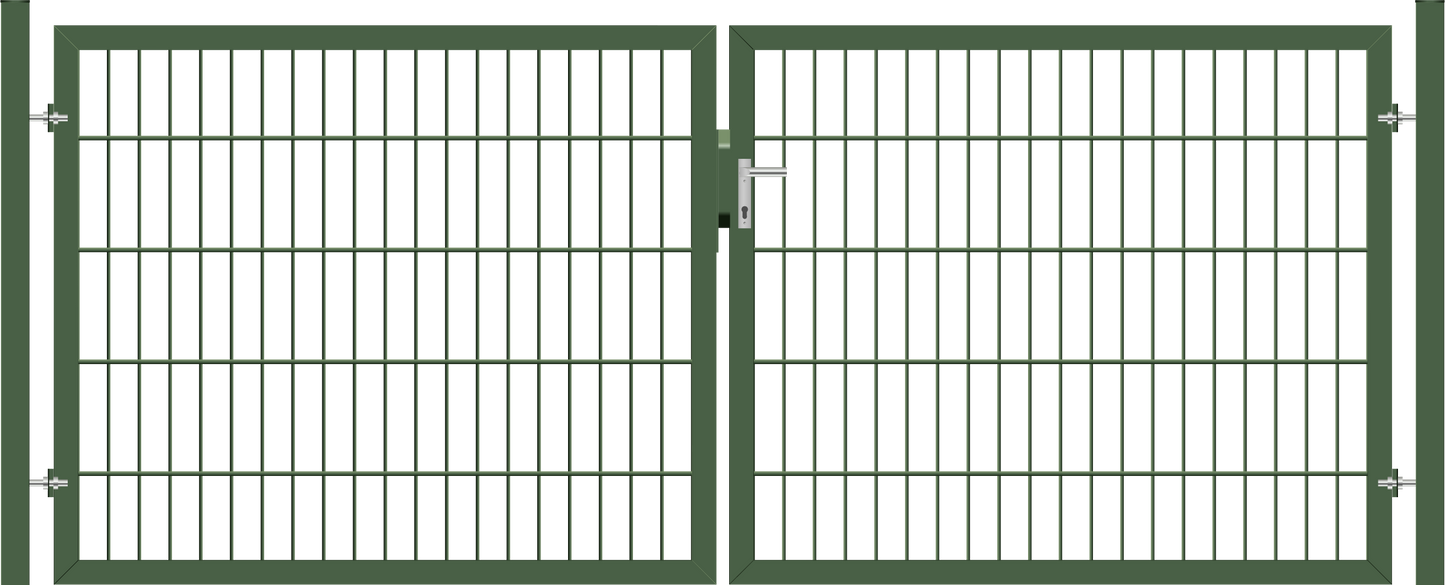 Gartentor Premium (schwer) zweiflügelig - Moosgrün