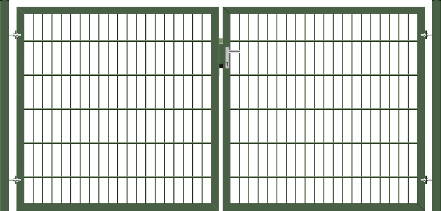 Gartentor Premium (schwer) zweiflügelig - Moosgrün