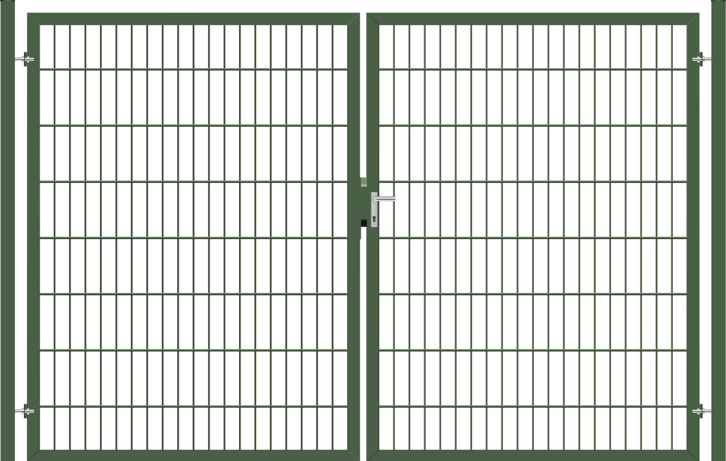 Gartentor Premium (schwer) zweiflügelig - Moosgrün
