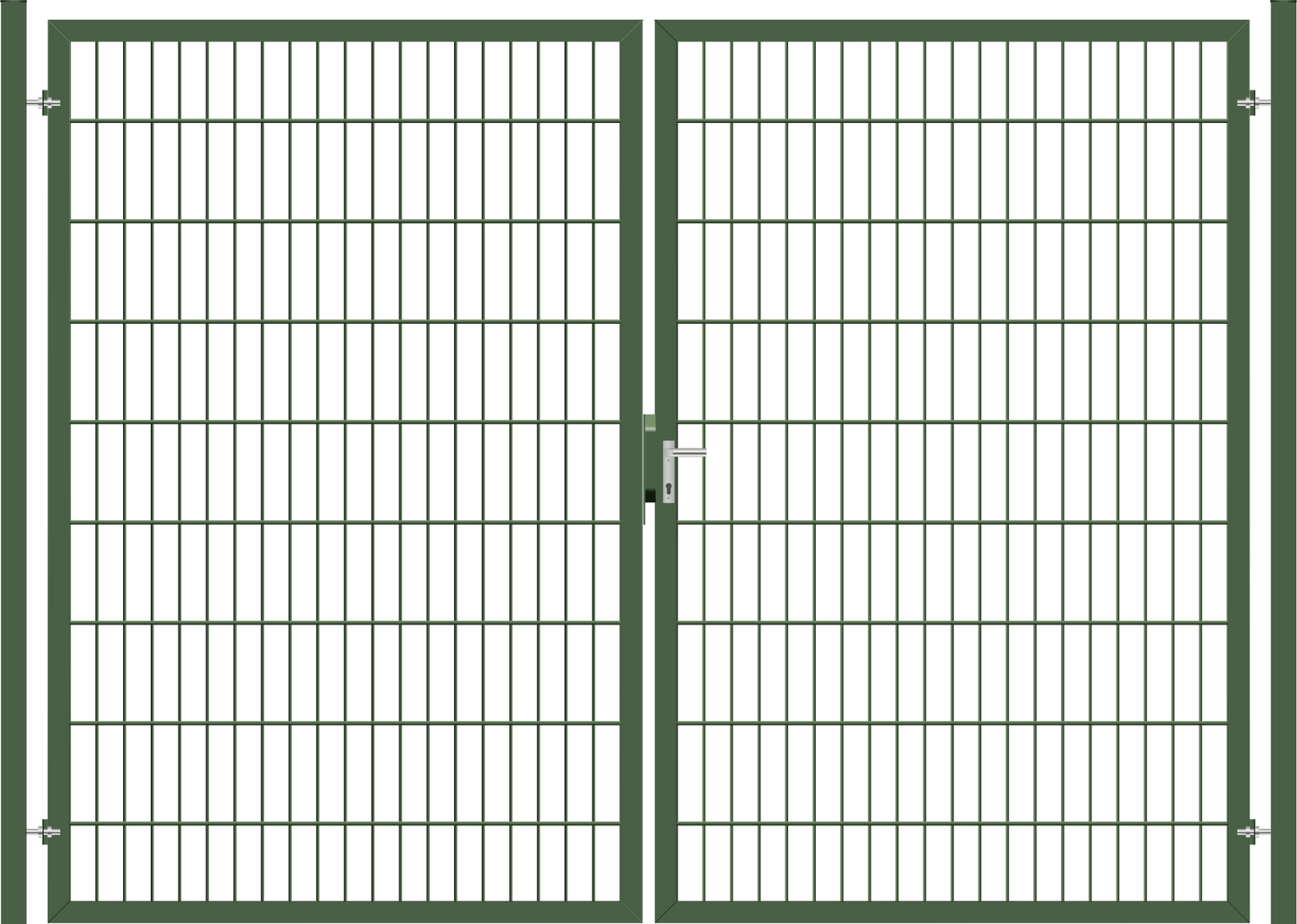 Gartentor Premium (schwer) zweiflügelig - Moosgrün