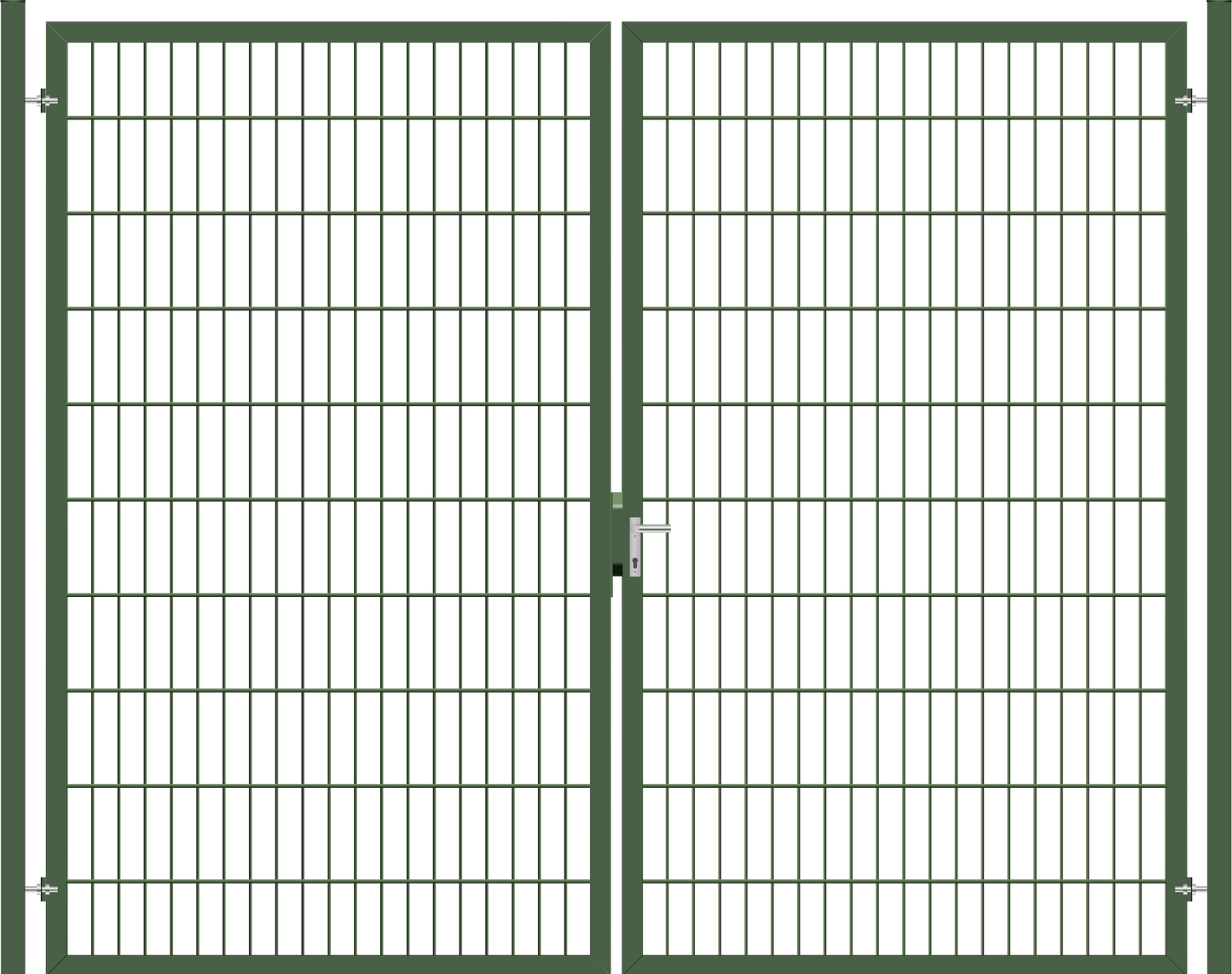 Gartentor Premium (schwer) zweiflügelig - Moosgrün
