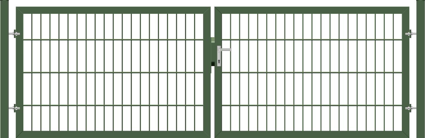 Gartentor Premium (schwer) zweiflügelig - Moosgrün