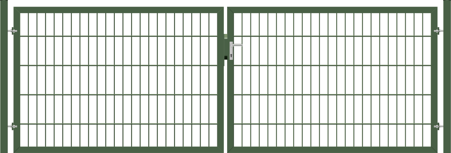 Gartentor Premium (schwer) zweiflügelig - Moosgrün
