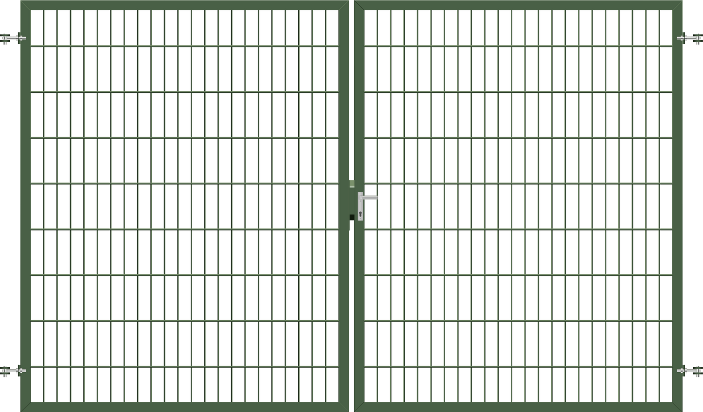Gartentor Premium (schwer) zweiflügelig - Moosgrün