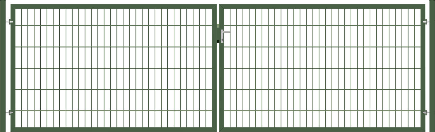 Gartentor Premium (schwer) zweiflügelig - Moosgrün