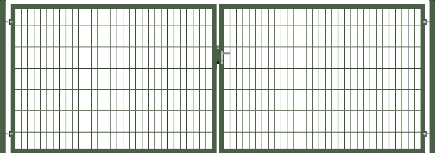 Gartentor Premium (schwer) zweiflügelig - Moosgrün
