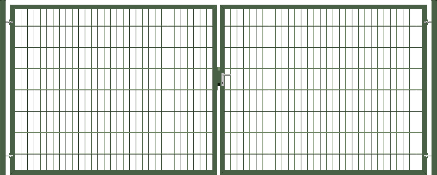 Gartentor Premium (schwer) zweiflügelig - Moosgrün