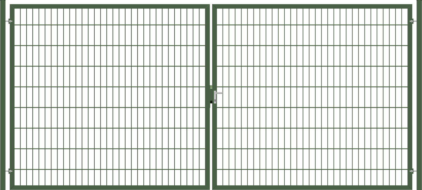 Gartentor Premium (schwer) zweiflügelig - Moosgrün