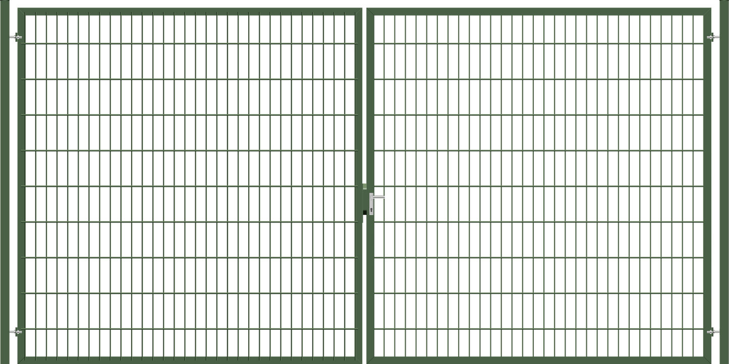 Gartentor Premium (schwer) zweiflügelig - Moosgrün
