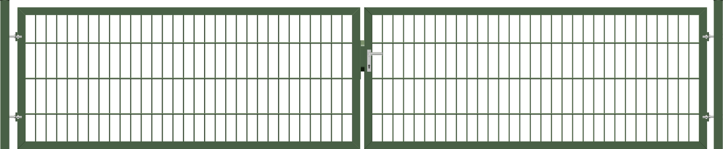 Gartentor Premium (schwer) zweiflügelig - Moosgrün